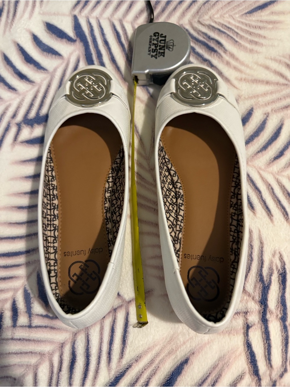 Tory Burch White Leather Logo